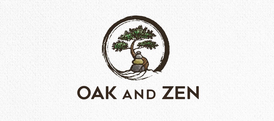 bonsai  logo  with stones