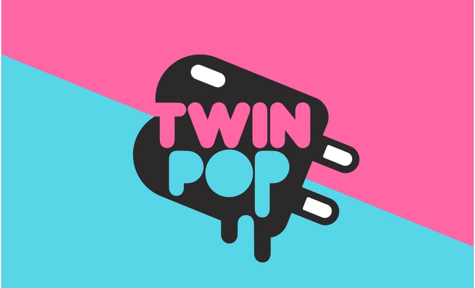 pink and blue popsicle  logo 