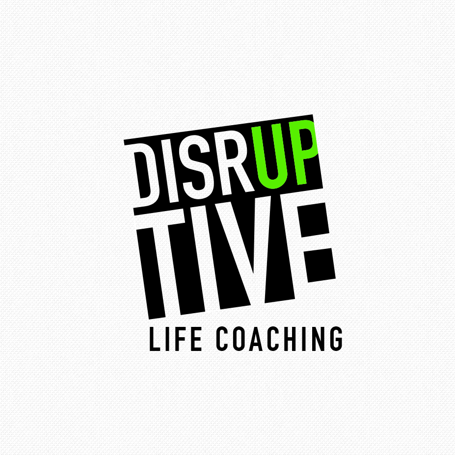 square  logo  of the word “Disruptive” with the “up” in green