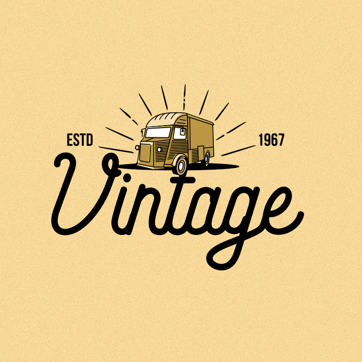 vintage truck  logo  design