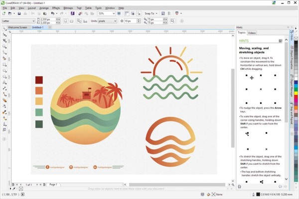  logo  design inside of CorelDRAW's interface