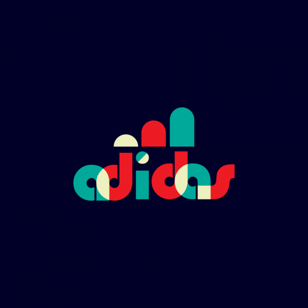 Adidas  logo  in Bauhaus design style