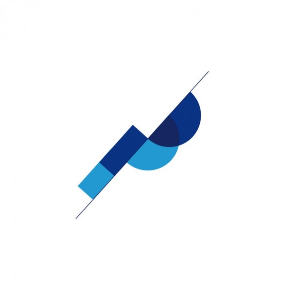 PayPal  logo  in Bauhaus design style