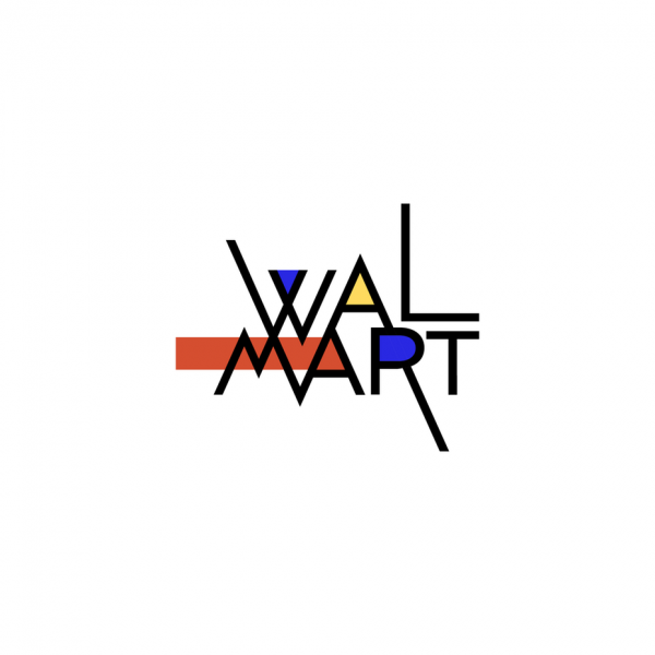 Walmart  logo  in Bauhaus design style