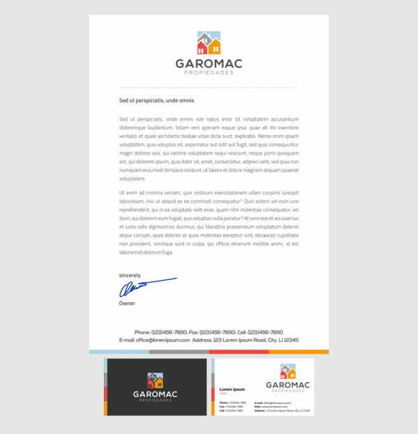 Garomac Propiedades business card