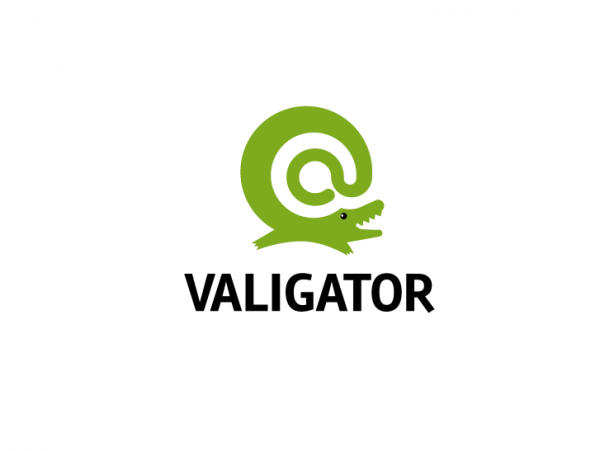  logo  with cute illustrated alligator smiling