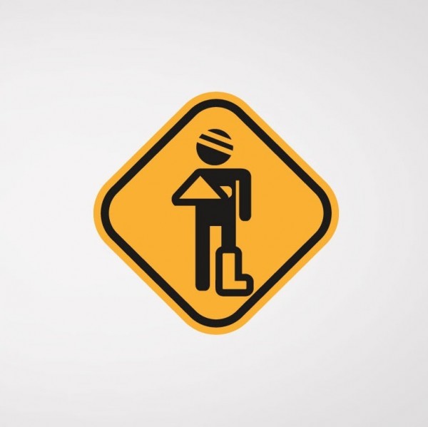 TRAFFIC SIGN, INJURED PERSON  logo 