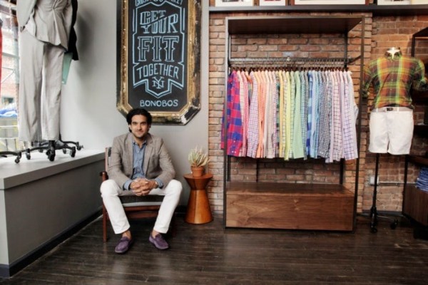 Andy Dunn sitting in Bonobos store