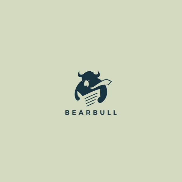 bear and bull mashup  logo  design