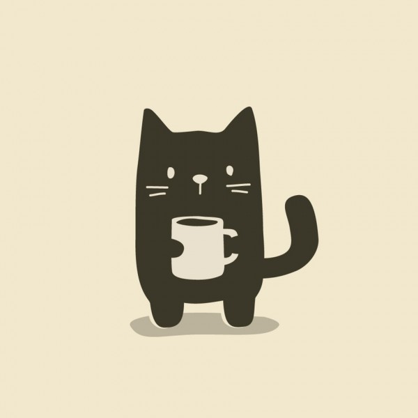 Cat coffee  logo  design