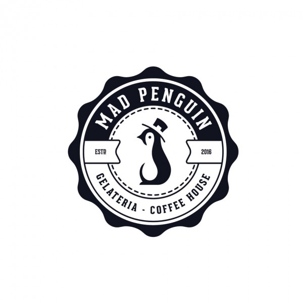 Mad penguin coffee house  logo 