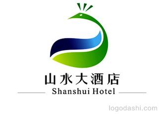 山水大酒店標志logo設計，品牌vi設計