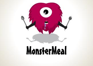 MonsterMeal快餐店logo標志logo設計，品牌vi設計