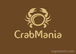 CrabMania餐廳標(biāo)志logo設(shè)計(jì)，品牌vi設(shè)計(jì)