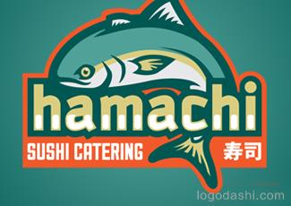 Hamachi壽司店商標標志logo設計，品牌vi設計