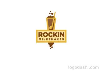 logo收藏家rockin搖滾奶昔logo標(biāo)志logo設(shè)計(jì)，品牌vi設(shè)計(jì)