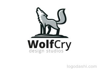 WolfCry標志標志logo設(shè)計，品牌vi設(shè)計