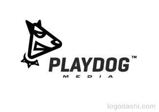 PlayDog傳媒標(biāo)志logo設(shè)計(jì)，品牌vi設(shè)計(jì)