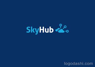 SkyHub標識標志logo設計，品牌vi設計