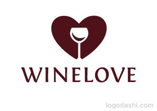 winelove葡萄酒標志logo設計，品牌vi設計