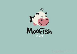 moofish咖啡廳標志標志logo設(shè)計，品牌vi設(shè)計