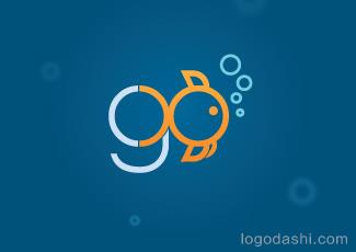 GO水族館logo標(biāo)志logo設(shè)計(jì)，品牌vi設(shè)計(jì)